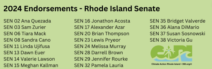 List of endorsed candidates for Rhode Island Senate